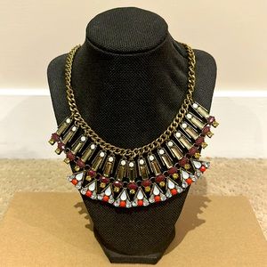 Crystal and Gold Tone Statement Necklace